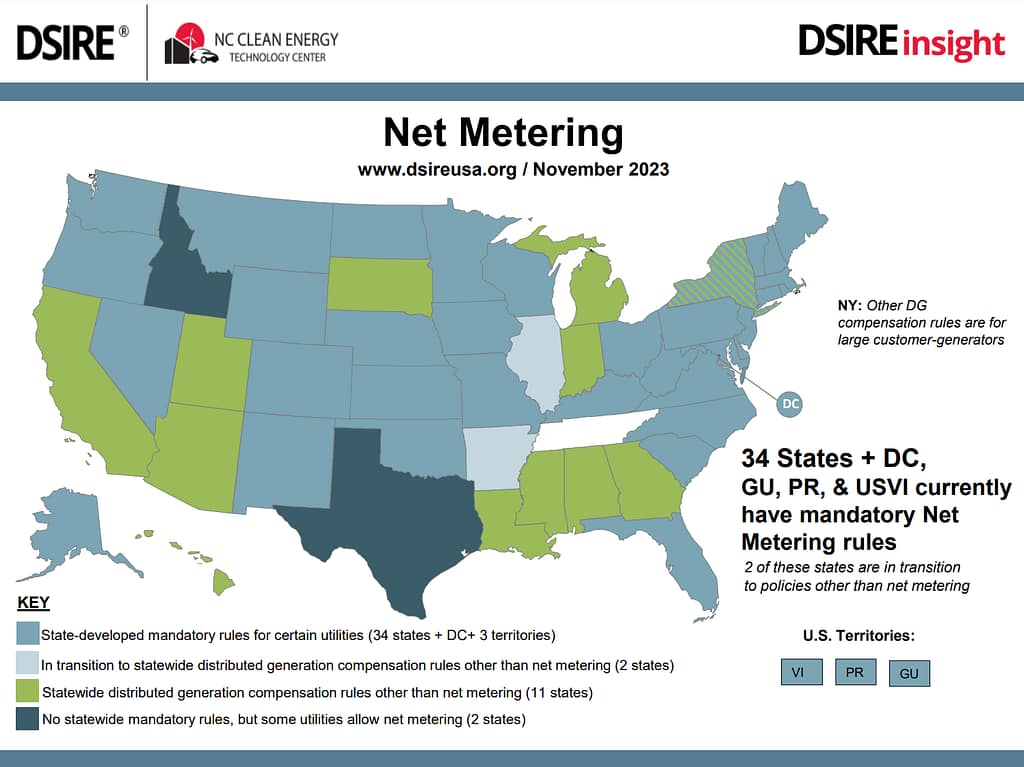 States that have Net Metering DSIRE